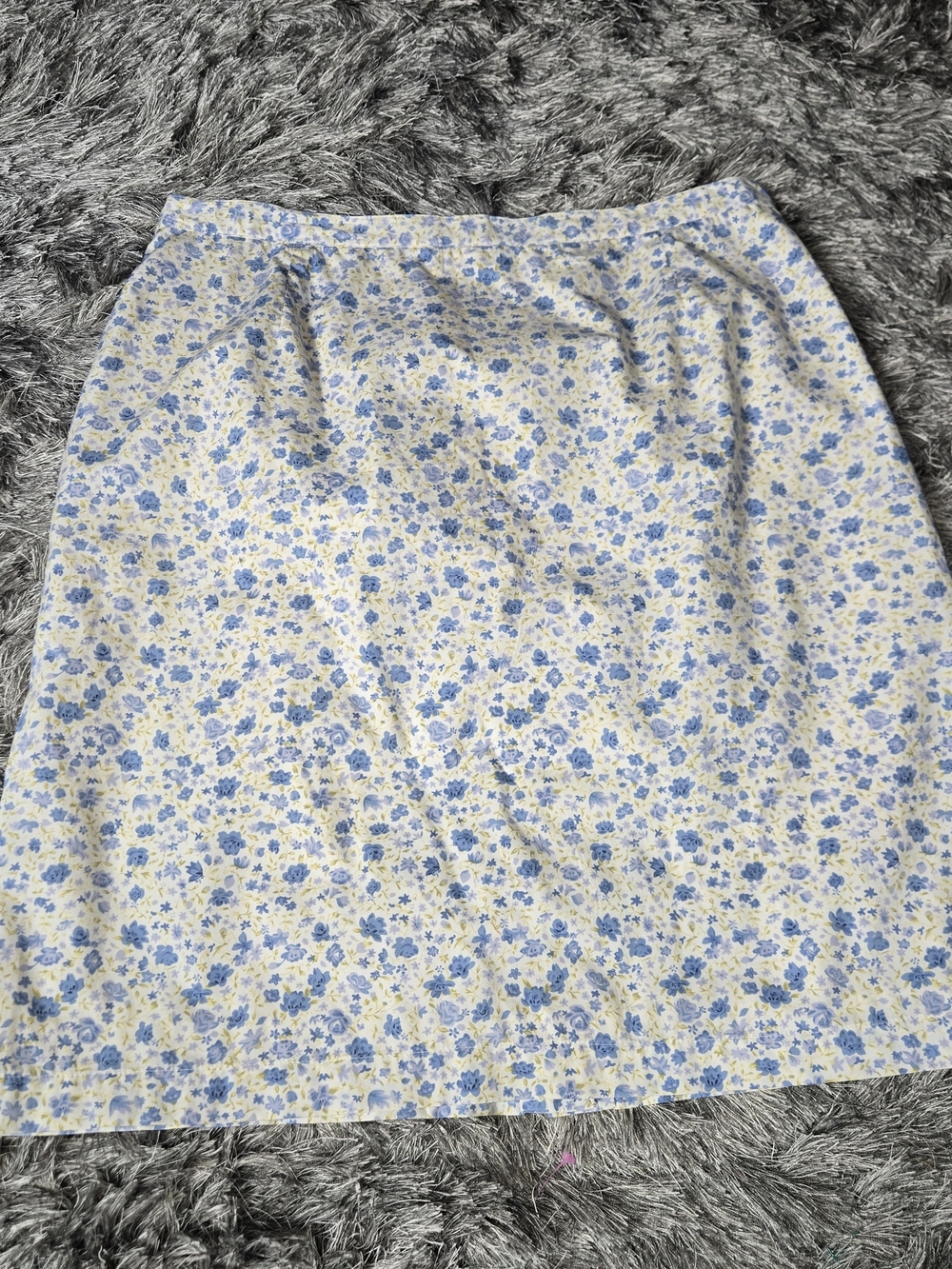 Vintage 90s Casual Corner Blue Floral Skirt